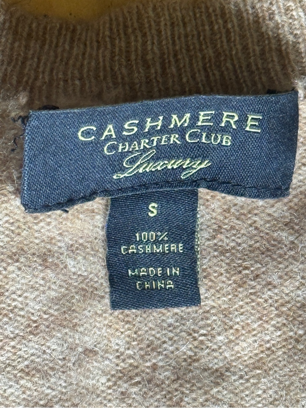 V-Neck Women's Cashmere Sweater in Camel - Picture 5 of 6